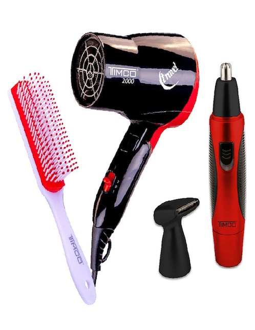 Combo Timco Travel 4 en 1 secadora + cepillo + recortador de vello