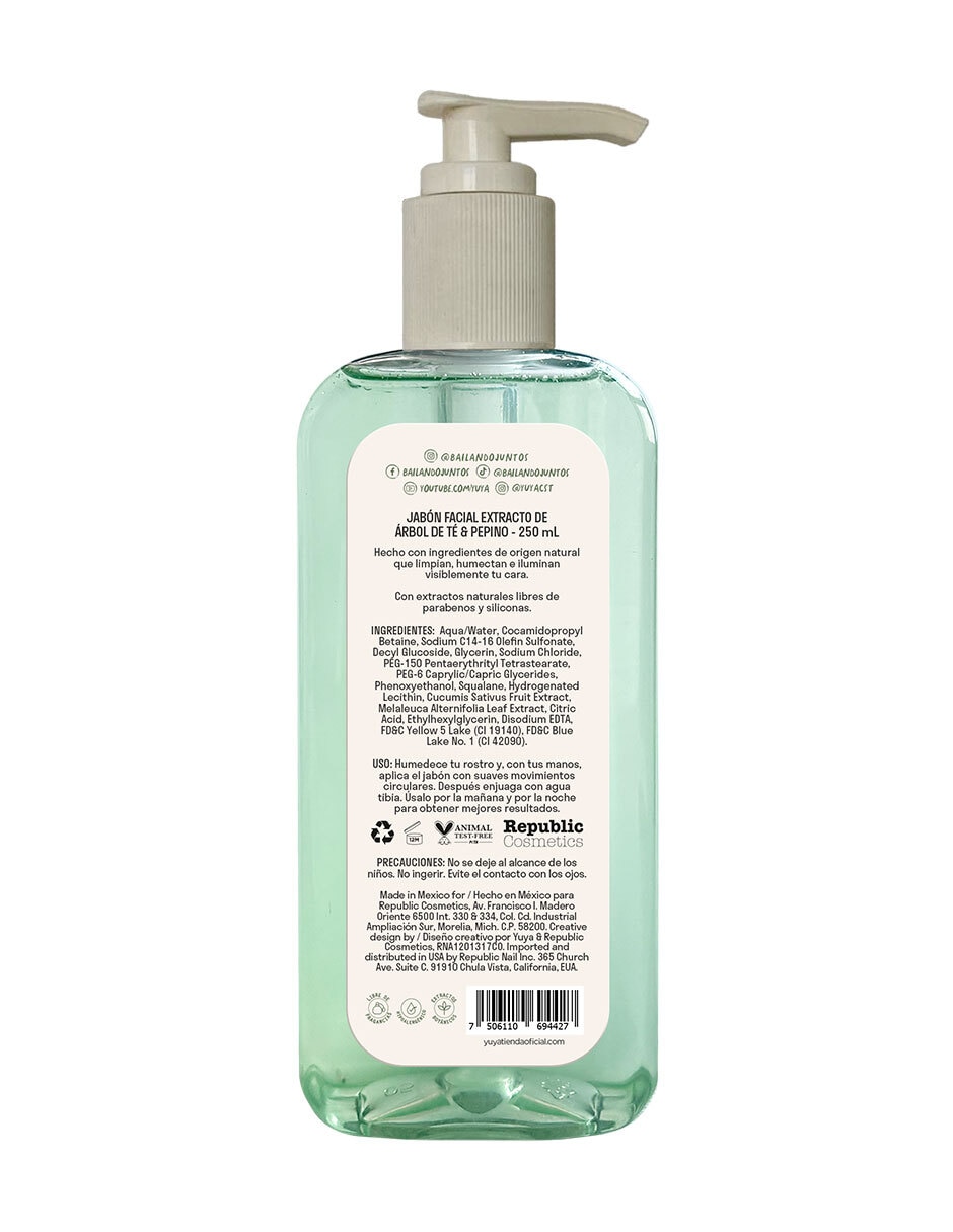 Jabón facial de extracto de Árbol de Té y Pepino 2